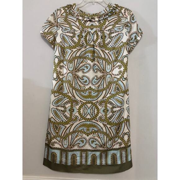 J. Crew Dress 100% Silk Size 6 Trastevere Shift Short Sleeve Crew Neck Classy - Picture 2 of 7